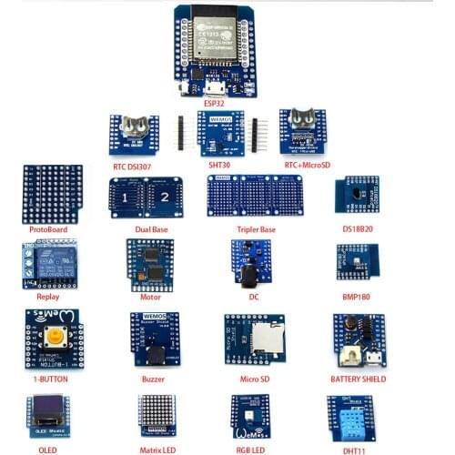 LILYGO® 20 EN 1 KITS TTGO MINI D1 ESP32 Rev1 WiFi + Bluetooth Learning kit And MINI D1