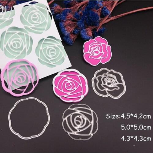Metal Cutting Dies Hollow Rose Flower DIY Stencil Scrapbooking Photo Album Embossing Paper Card Making Decor 2021 Punch Template
