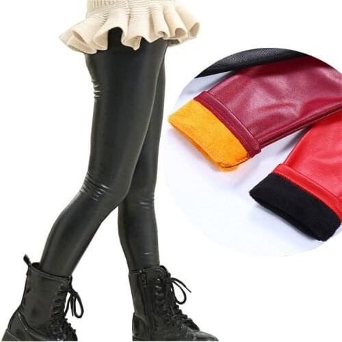 Fashion Baby Pants Matte PU Pants Winter Leggings Girls Pants Children Girls Clothes Kids Long Trousers Easy Wash Children Pant