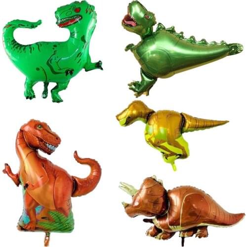 Cartoon Standing Dinosaur Tyrannosaurus Foil Helium Balloons Jungle Animal Theme Party Boy Birthday Party Decoration Supplies