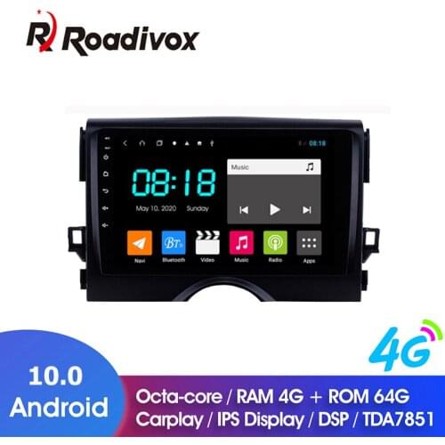 9" Android 10.0 RAM 4G ROM 64G Car DVD For Toyota REIZ MARK X 2010-2015 Car Radio Multimedia Player GPS Navigation System Head