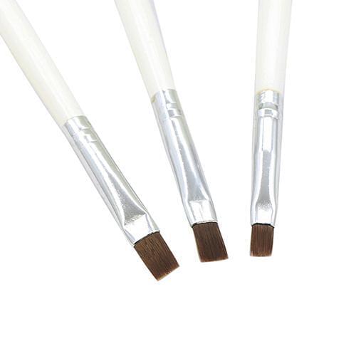 3Pcs Acrylic Nail Art Salon Pen Tips UV Gel Builder Painting Design Brush Set Nail Brushes Tools Wood/Nylon Fiber Nail Art Pen