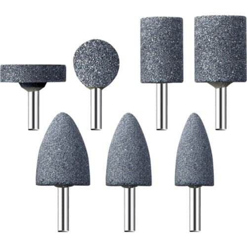 Abrasive Stone Points Set Grinding Wheel Polishing Head Bit with 1/4-Inch Shank 7Pcs Grinding Stones