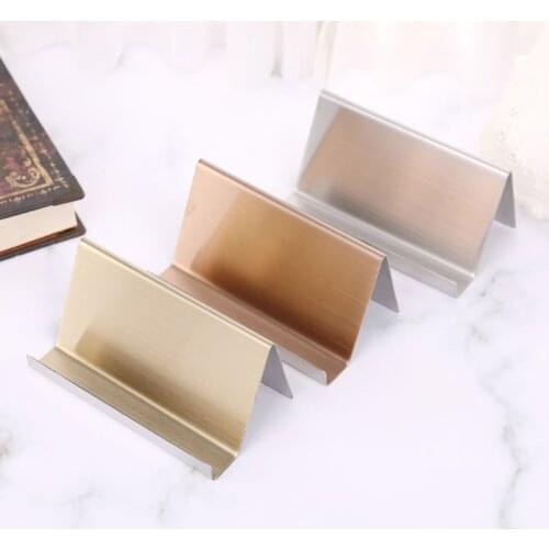 Stainless Steel Business Name Card Holder Display Stand Rack Desktop Organizer