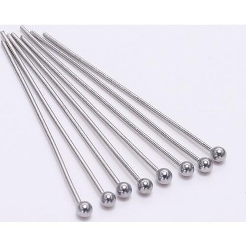 Never allergic 100pcs/Lot 15-50 mm Stainless Steel Ball Pins Findings Ball Head Pins For Jewelry Making DIY Supplies Accessories