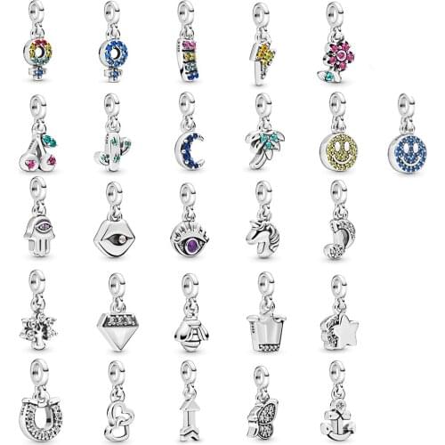 New Fashion S925 Rainbow Crystal Lips Eyes Animal Cactus Fabric Pendant String Ornaments Collection Diy Jewelry Best Gift