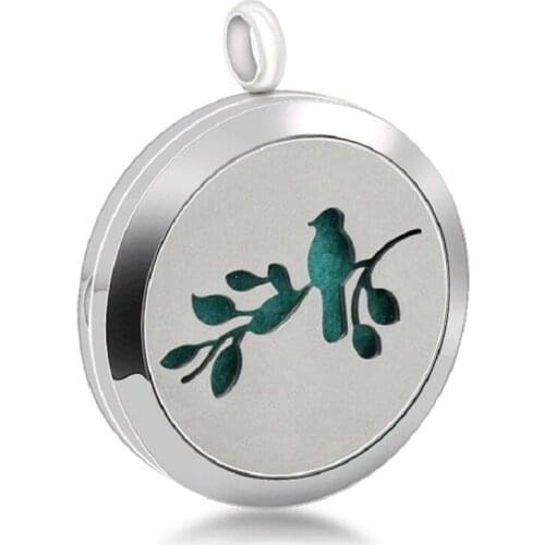 Little Bird 316L Stainless Steel Essential Oil Diffuser Necklace Pendant 30MM Magnetic Aromatherapy Necklace For Women
