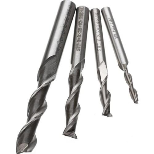 1Pcs 2 Flute HSS & Aluminium End Mill Cutter CNC Bit Extra Long 4/6/8/10mm CNC Machine Cutter Tool Milling Cutter For Wood