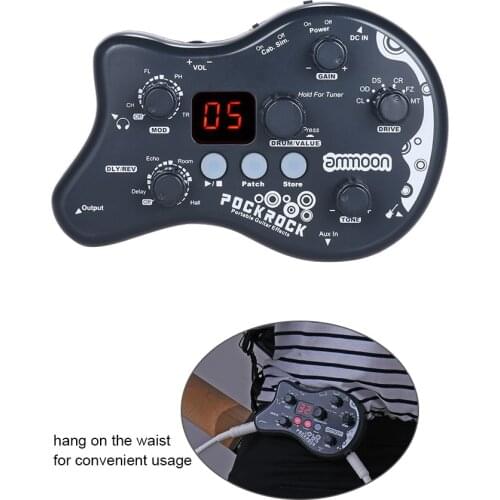 Ammoon PockRock Guitar Pedal Multi-effects Guitar Effect Pedal 15 Effect Types with Power Adapter Guitar Parts & Accessories