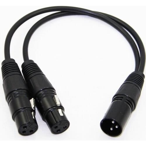 XLR Male to Female Connector One to Two 3Pin 30cm Splitter Cable Converter for Stage Light Moving Head DJ Party Lights