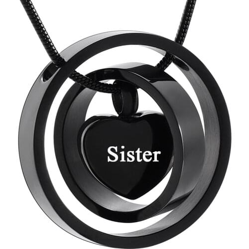 Funeral Urns Stainless Steel Cremation Jewelry Necklace for Ashes Circle Life for Your Love Mom Dad Sister Son Brother