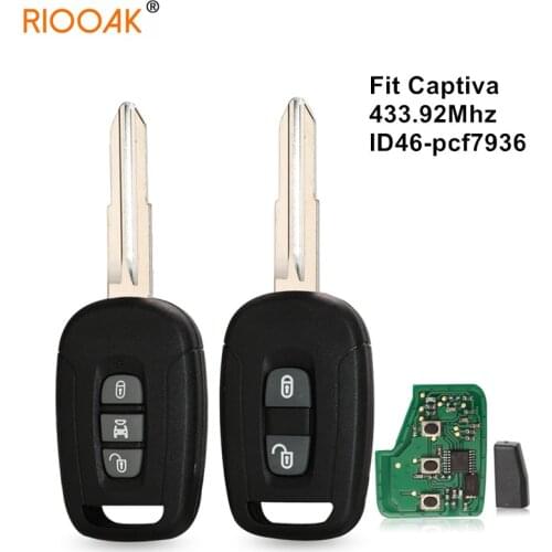 Car Remote Key Control 433Mhz ID46 for Chevrolet Captiva Opel Antara 2/3 Buttons Auto Keyless Fob with pcf7936 Chip