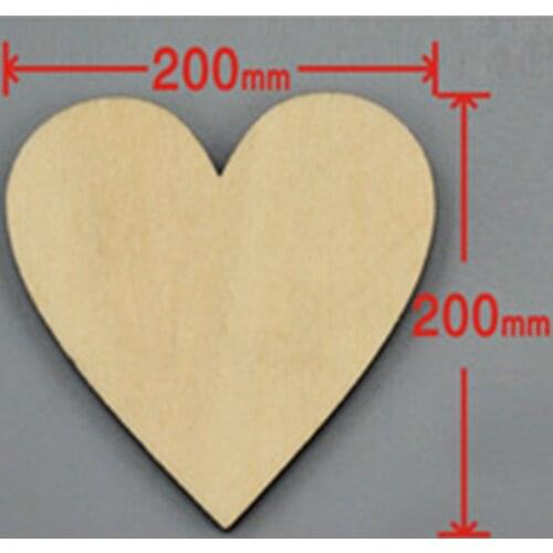 6pcs/bag 200mm Blank unfinished wooden heart crafts supplies laser wood Wedding decoration teaching DIY accessories 001001062