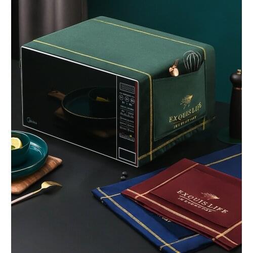 Waterproof Microwave Oven Dust Cover With Proofing Storage Bag Oil-Proof Natural Material Breathable Protection Kitchen Supplies