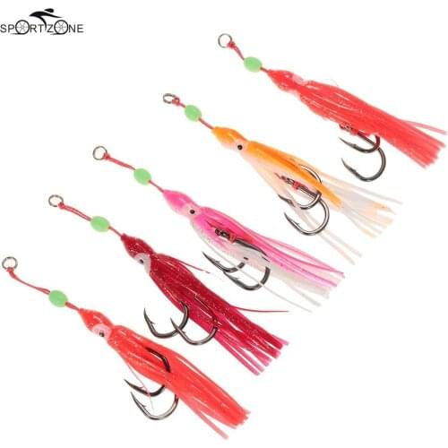 5pcs/lot Soft Octopus Fishing Lures 13cm Trolling Squid Skirts Fishing Baits Tuna Tail Fish Tackle Craft for Jigging Rigs Pesca