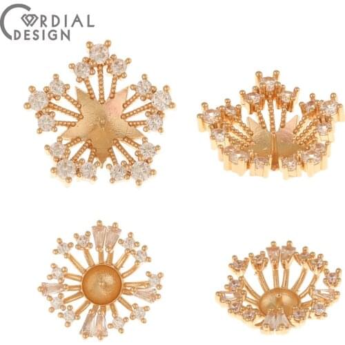 Cordial Design 50Pcs Jewelry Accessories/Hand Made/Connectors/CZ Blank Tray/DIY Earrings Making/Jewelry Findings & Components