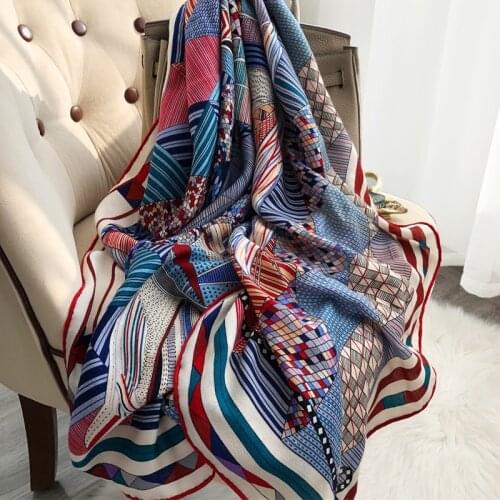 30% silk 70% cashmere scarf Fashion women 140*140 Warm Autumn winter square scarf lady soft Beach Travel office party shawl