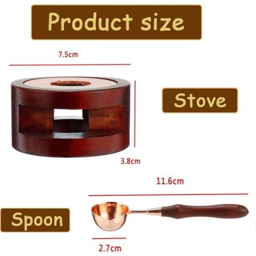 Retro Sealing Wax Furnace Stove Pot Wood Handle Sealing Wax Spoon Wax