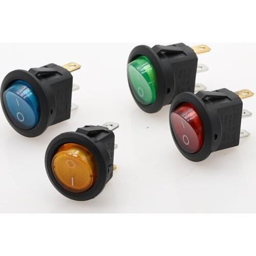 1pcs 20mm KCD1 Led Switch 20A 12V Light Power Switch Car Button Lights ON/OFF 3pin Round Rocker Switch