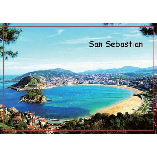 Tourist Magnets 78*54mm San Sebastian Fridge Magnets 20180 Espana Tourist Memorabilia Gift
