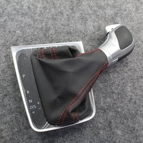 Refit Gear Shift Knob Lever DSG AT Chrome Matt Leather Peach Wood Color For VW Golf MK6 MK7 R GTI Passat B7 B8 CC R20 Jetta