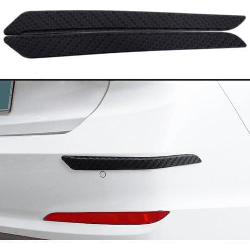 39.9 X 4.7CM 2/4pcs Bumper Protector Guard Strip Universal Rubber Auto Front Rear Bumper Protector Scratch Sticker Car Styling