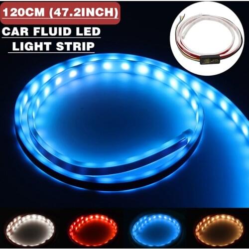 1pc 1.2m 12V Car 4 Colors Flow Type 36 LED Auto Tailgate Strip Brake Driving Running Reversing Turn Signal Light Lamp Parts