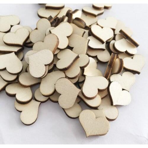 100Pcs 17mm/22mm Wooden Love Heart Wedding Table Scatter DIY Craft Accessories Rustic Wedding Party DIY Decoration Scrapbooking