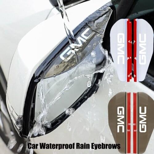 2Pcs Car Waterproof Rain Cover Eyebrow Rear View Mirror Rain Shield Protector For GMC Savana Graphyte Yukon Envoy Granite Hummer