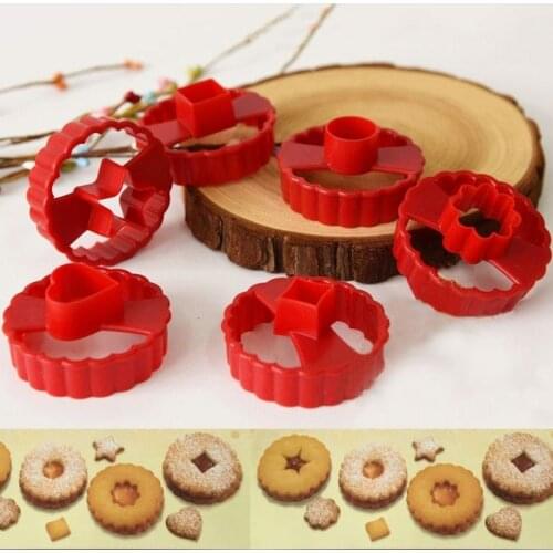 6PCS Multifunctional 3D Printed Fondant Biscuit Cutter Cake Decorating Fondant Cutters Tool Cookie Cutters Mold Fast Delivery