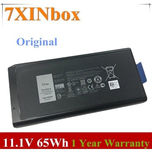 7XINbox 11.1V 65Wh Original 4XKN5 CJ2K1 X8VWF Laptop Battery For DELL Latitude 12 (7204) 14 (7404) E5404 E7404 Series 451-12187