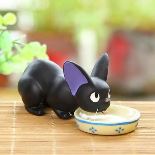 Anime Kikis Delivery Service Cute Mini Black Cat Resin Action Figure Black JiJi Cat Miyazaki Toys Collection Model Decor