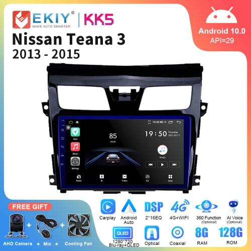 EKIY Stereo Car Radio Android 10 For Nissan Teana 2013 2014 2015 WIFI Autoradio Audio Video Player All-in-One Head Unit Carplay