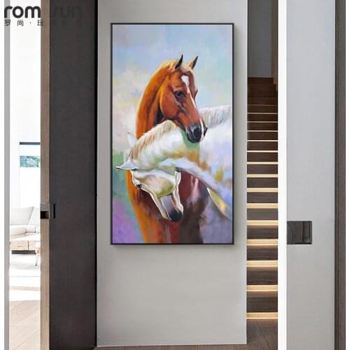 White Horse Animals Wall Art Canvas Painting Nordic Posters And Prints Canvas Art Wall Pictures For Living Room Bedroom Decor