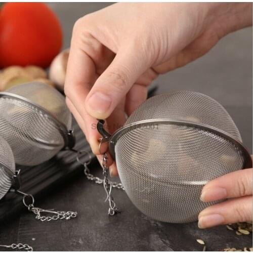 Envío Gratis 500 unids/lote de acero inoxidable tetera infusor esfera malla colador bola 5cm acero inoxidable