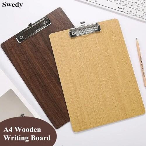 A4 Size Wooden Memo Clipboard Clip Board Menu Splint Writing Board Sign Paper Holder Board
