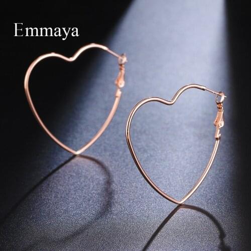 Emmaya Fashion Heart Shape Design Earring For Women Cool Mental Jewelry Classic Series Party Personality Jewelry Gift