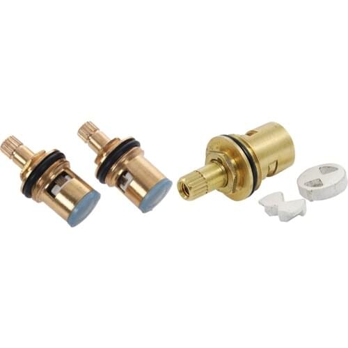 LBER 1pcs Tap Fittings Ceramic Cartridge Brass Valve Core & 2Pcs 1/2 Inch Ceramic Tap Cartridge Disc Quarter Turn Valve