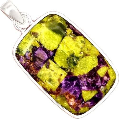 Genuine STICHTITE Pendant 925 Sterling Silver, 43 mm, AP6769