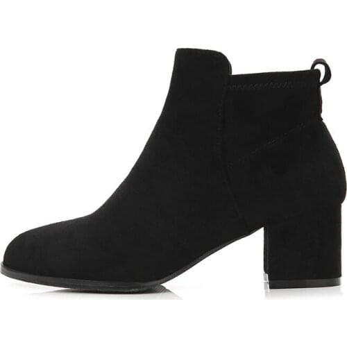 Martain Boots Chelsea Bare Shoes Round Head 2019 Autumn And Winter New Boots Womens Suede Frosted Shoes