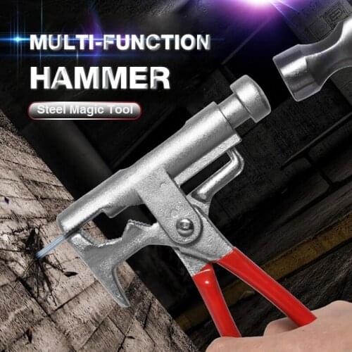 10 in 1 Multi-Function Hammer, Steel Magic Tool Nail Gun PIpe Plier Screwdriver