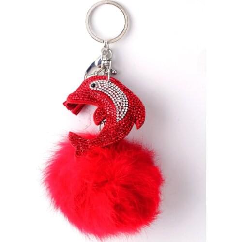 2017 Fashion Jewelry Cute Women Key Chain key Cover Rhinestone Inlaid Leather tassel Key Cap Gift mix Colors wholesale