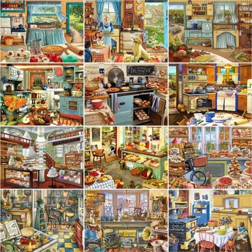 AZQSD DIY Painting By Number Frame Kitchen Acrylic Unique Gift Coloring By Numbers On Canvas Handpainted Modern Wall Art