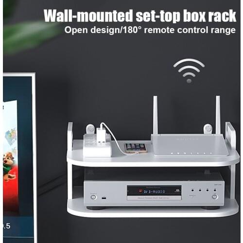 Wall Mount Storage Living Room TV Box Router Shelf Set-Top Box Bracket Holder Mini PC DVD Player Stand Rack Home Organizer