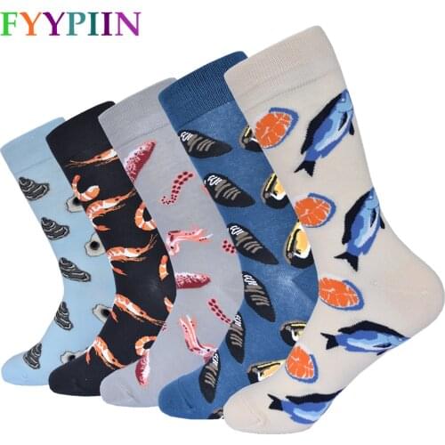 2019 Sale Sokken Mens Socks Color Stripes Five Pairs Of Happy Man With Final Design Costume Fashion Designer Style Fun Cotton