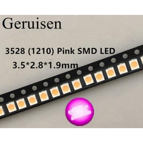 Wholesale 100PCS Pink POWER TOP 1210 3528 SMD SMT PLCC-2 Ultra Bright LED New Free shipping