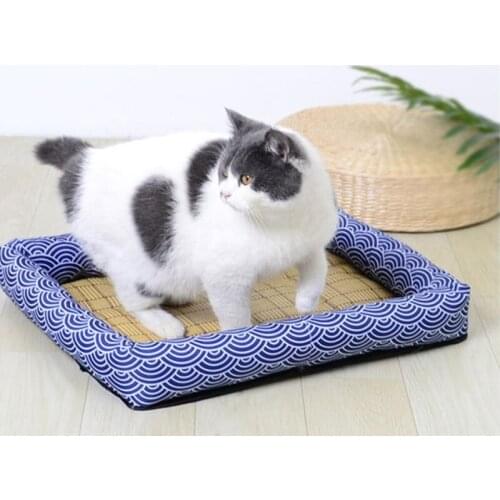 Dog Pad Anti Bite Pet Pad Summer Cat Pad Large Kennel Teddy Dog Pad Washable To Keep Cool Sleeping Cat Bed