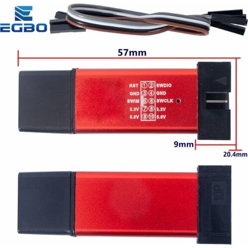 1PCS EGBO 1Set ST LINK Stlink ST-Link V2 Mini STM8 STM32 Simulator Download Programmer Programming With Cover DuPont Cable