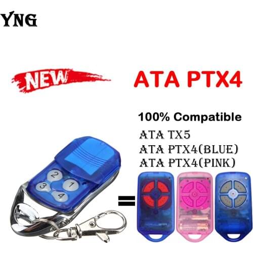 For PTX4 Garage Door Remote Control 433.92MHz Rolling Code ATA PTX4 Wireless Transmitter Compatible SecuraCode CRX-1 CRX-2 Motor