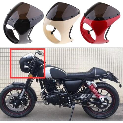 Retro Cafe Racer Style 7'' Headlight Lamp Handlebar Fairing Windshield Universal Faro carenado parabrisas